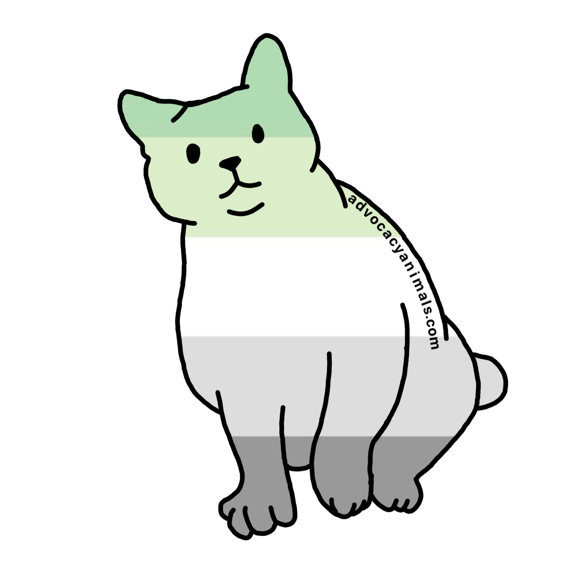 Aro Pride Cat Sticker