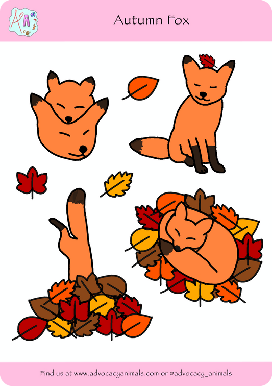 Autumn Fox Sticker Sheet
