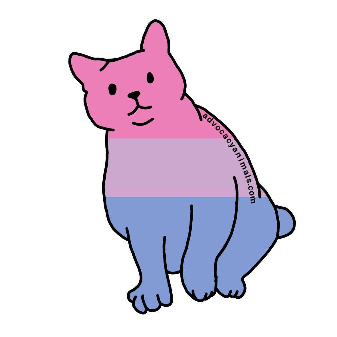 Bi Pride Cat Sticker