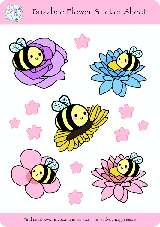 Buzzbee Flower Sticker Sheet
