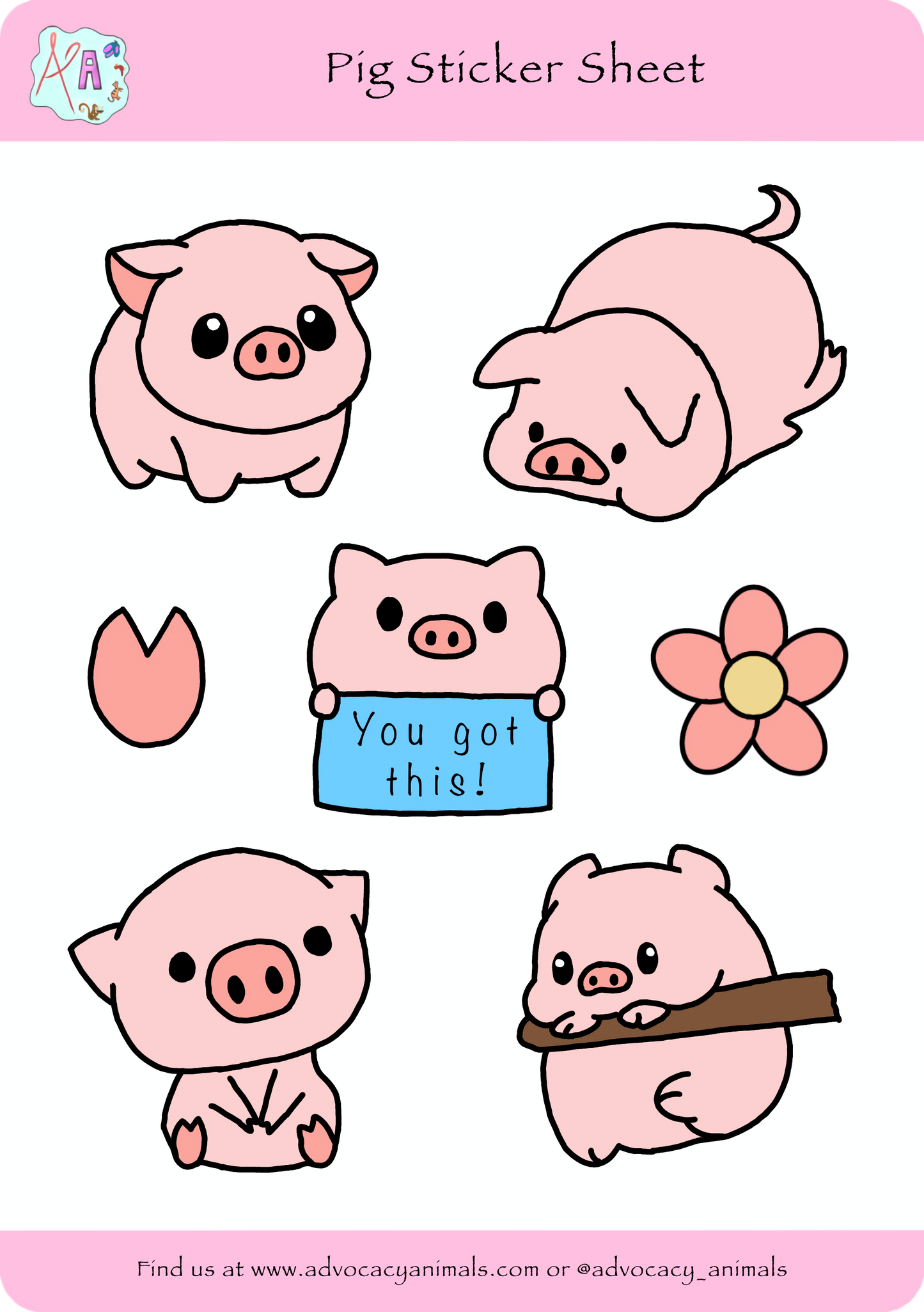 Pig Sticker Sheet