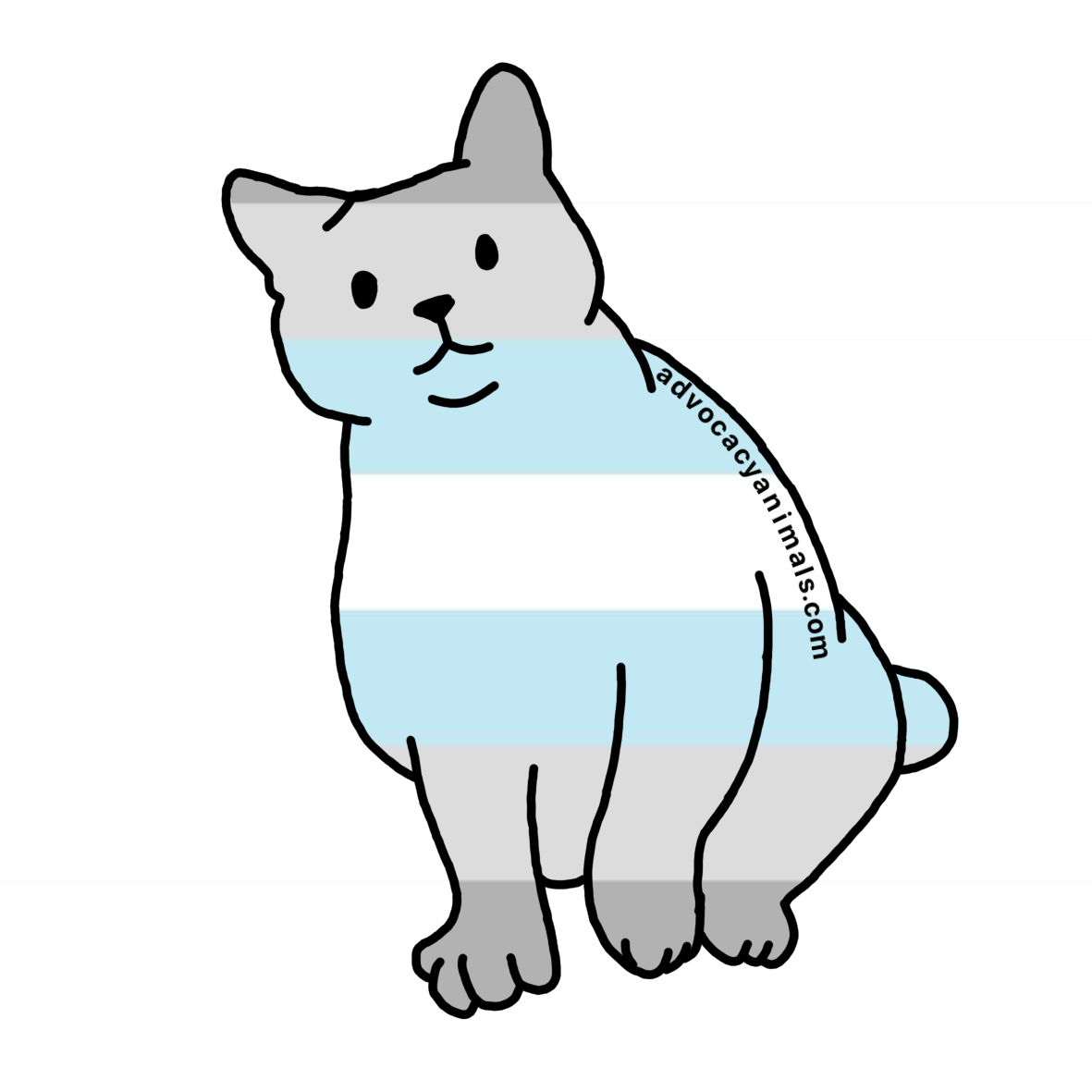 Demi Boy Pride Cat Sticker