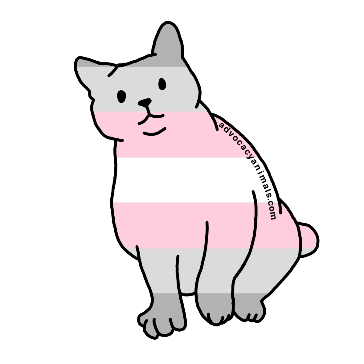 Demi Girl Pride Cat Sticker