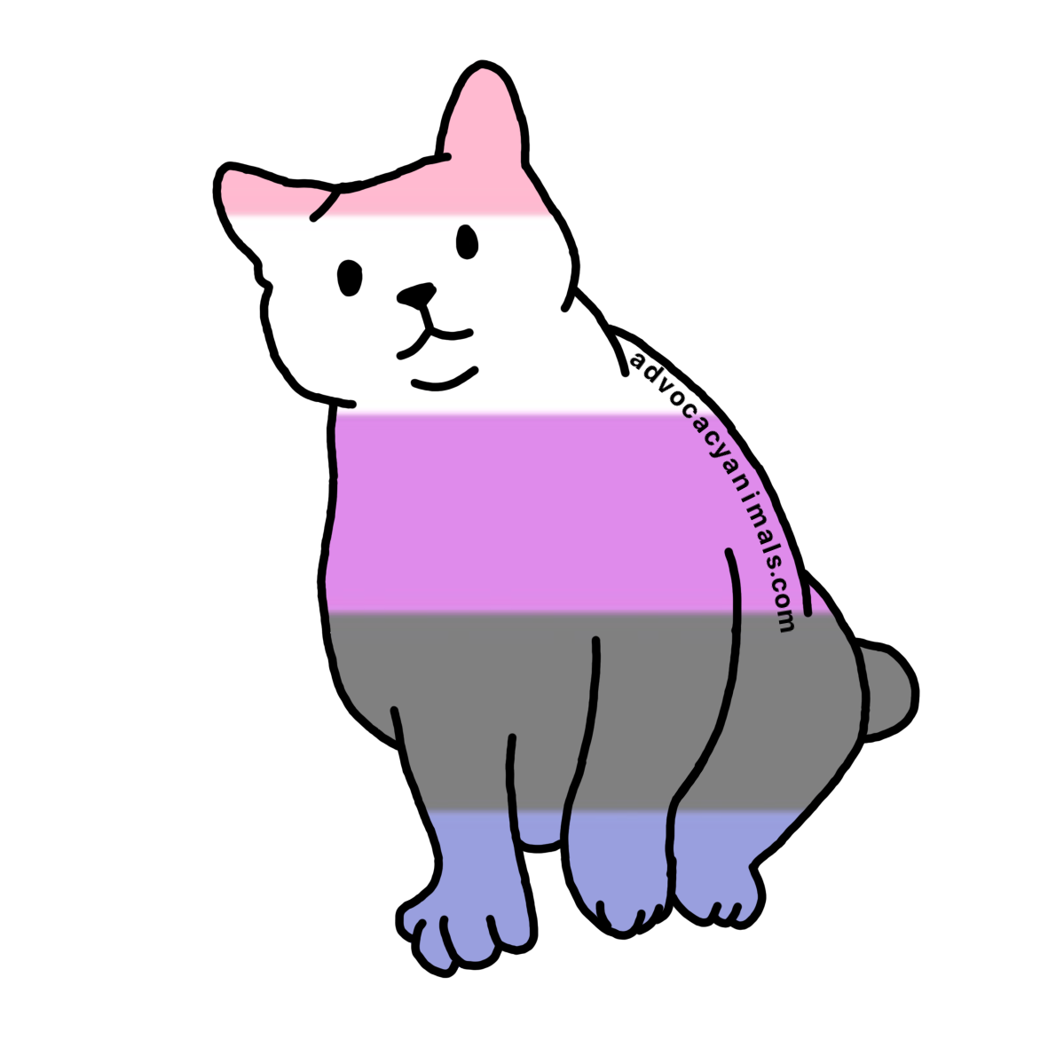 Gender Fluid Pride Cat Sticker