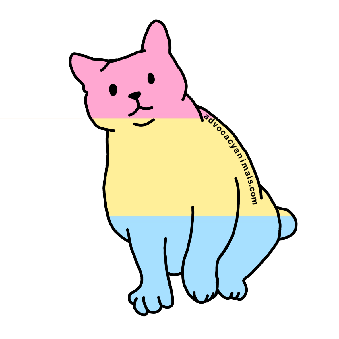 Pan Pride Cat Sticker