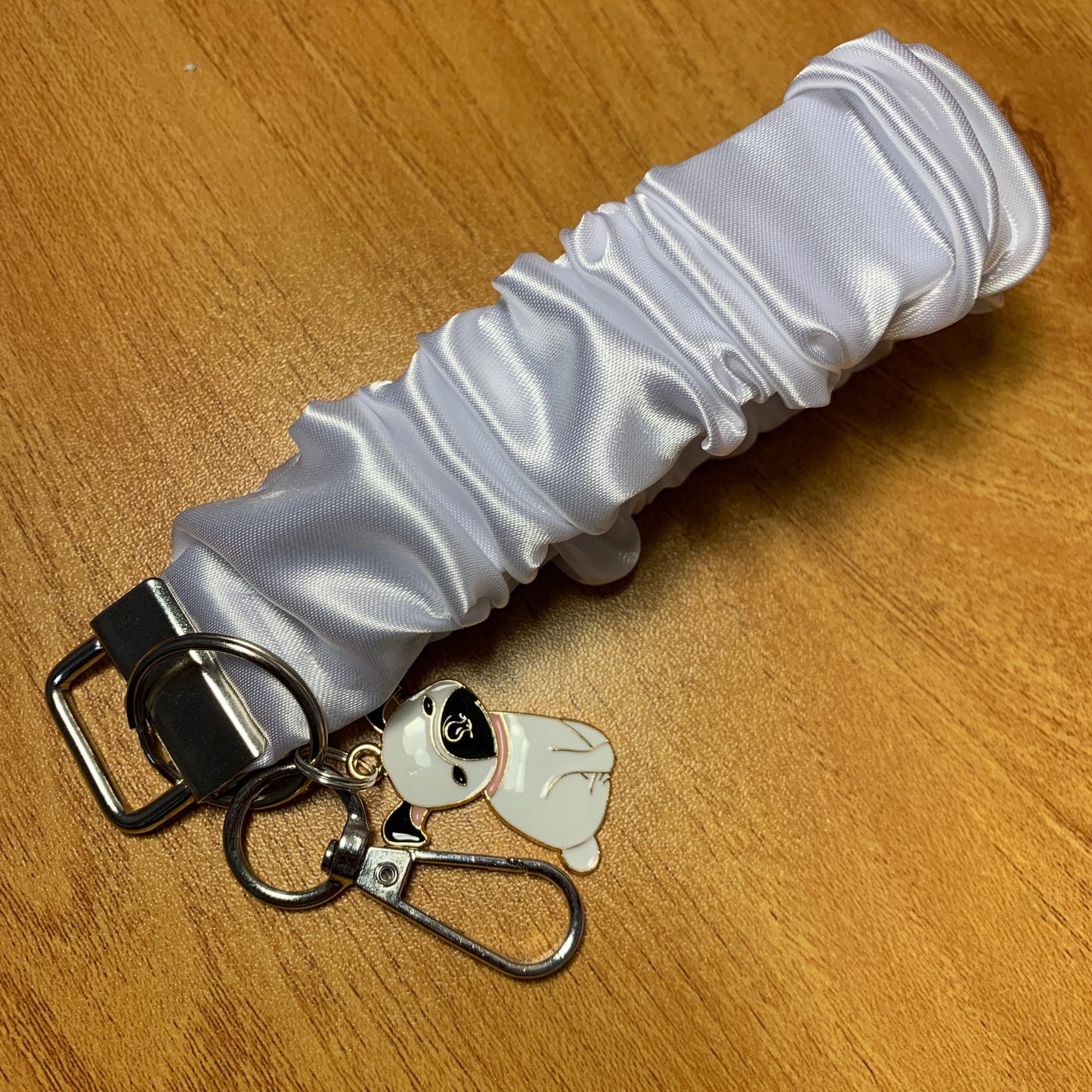 White Satin Wristlet