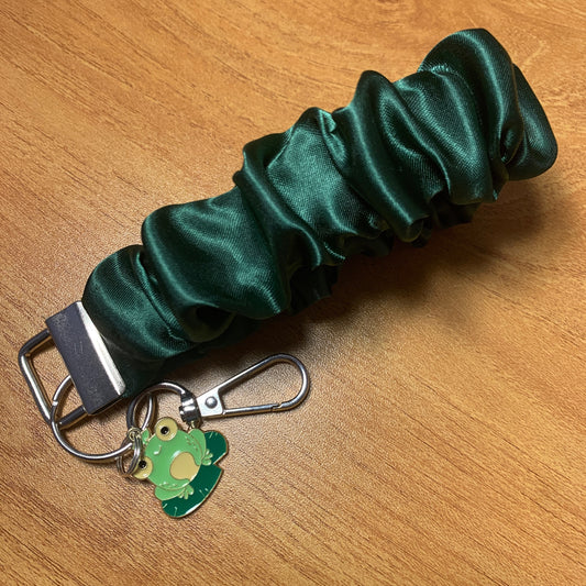 Dark Green Satin Wristlet
