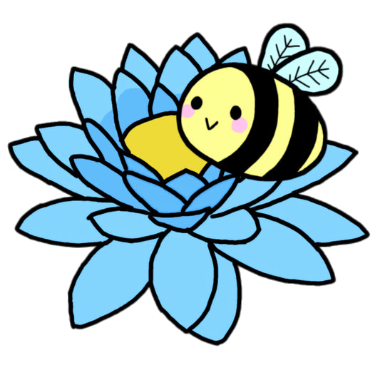 Buzzbee Blue Lily Die Cut Sticker