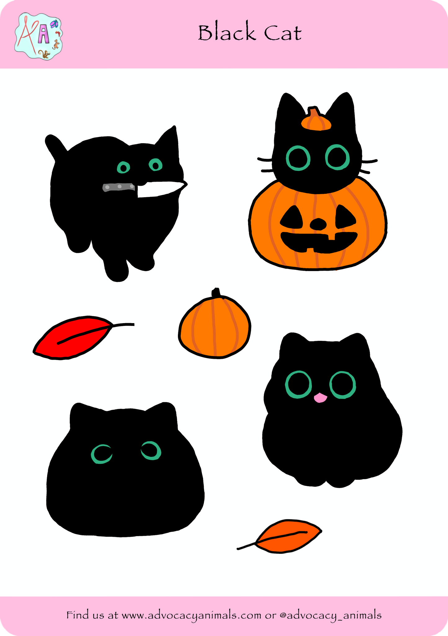 Black Cat Sticker Sheet