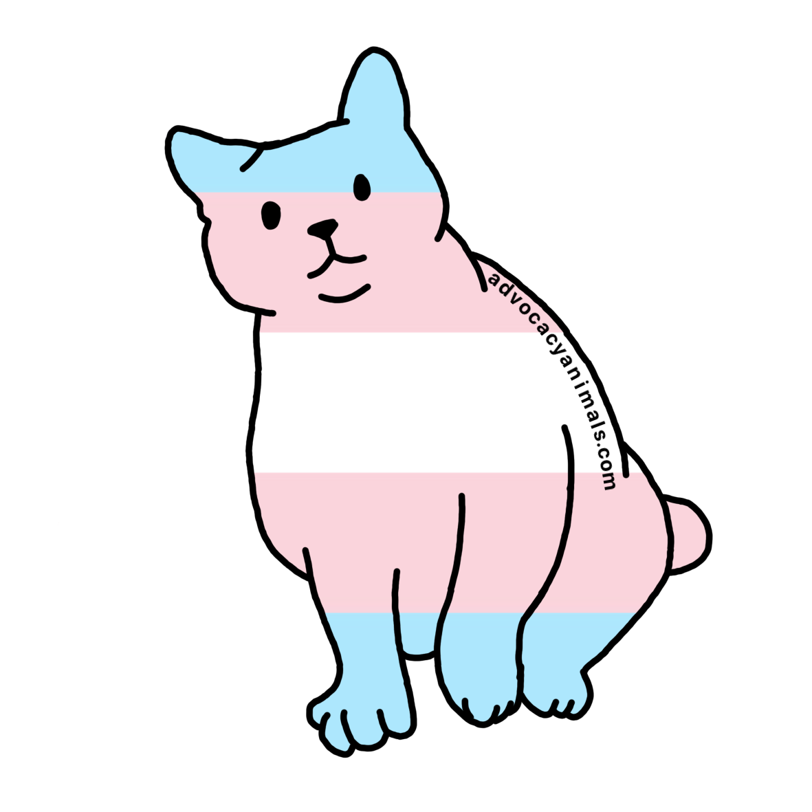 Trans Pride Cat Sticker